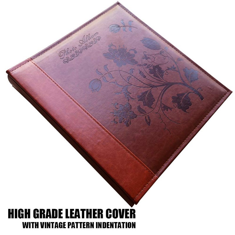 Totocan Memory Guardian Large Photo Albums, 5x7, 360 Pockets, Holds 360 Photos with Writing Memo, Vintage Leather Cover, Brown - Image 2